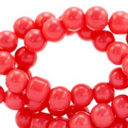 Glaskralen opaque 4mm Coral red